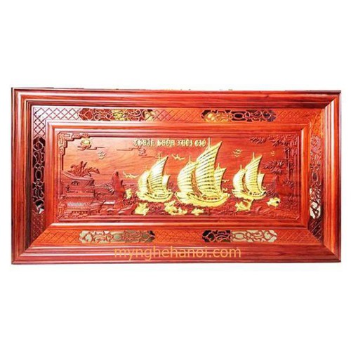 Tranh Thuận Buồm Xuôi Gió Gỗ Hương
